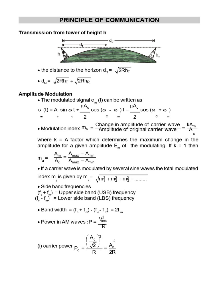 Principles of AM and FM Communication | PDF | Frequency Modulation ...