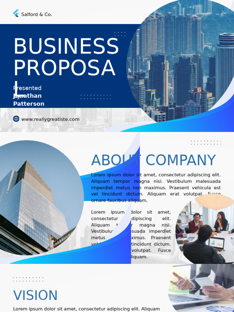Blue and White Modern Business Proposal Presentation | PDF