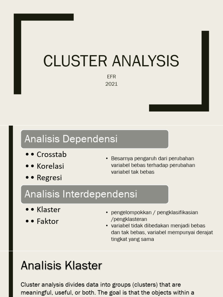 Analisis Klaster: Metode dan Prosedur | PDF