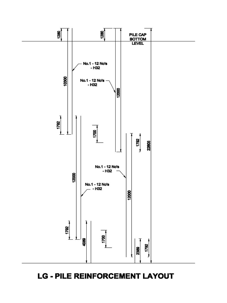 LG PILE - Reinforcement Layout Details | PDF