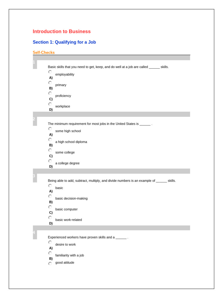 Qualifying For A Job Sec.1 | PDF | Skill | Body Language