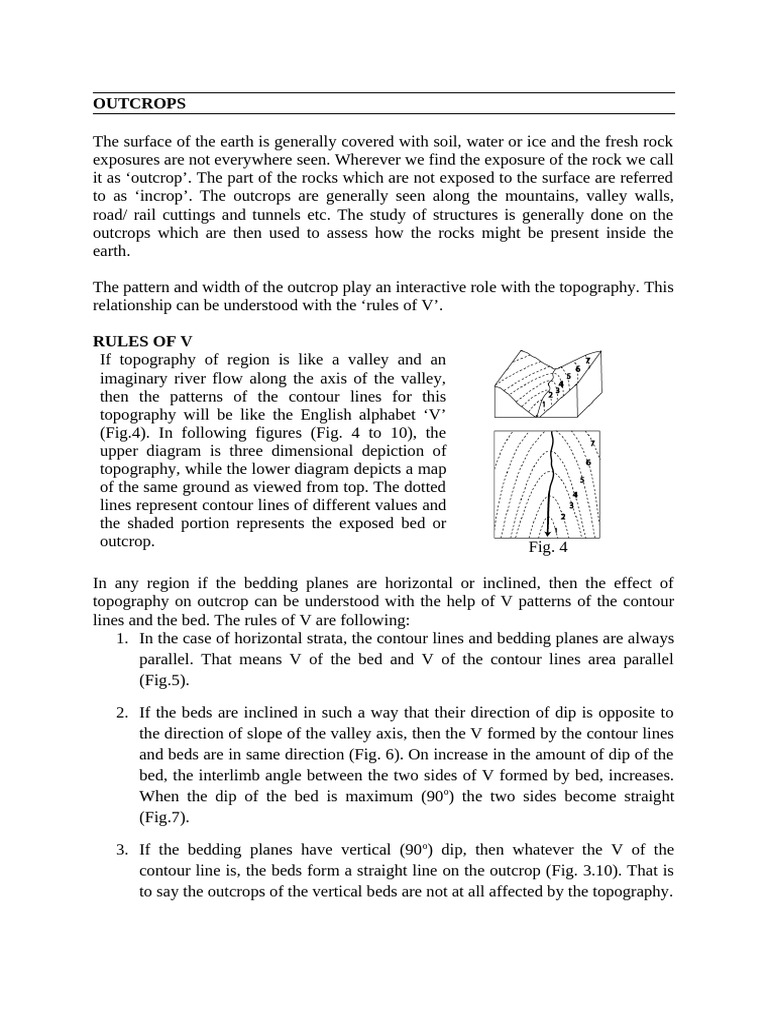 Understanding the Rules of V in Geology | PDF | Contour Line | Topography