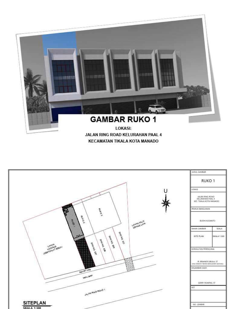 Ruko 1: Denah dan Rencana Manado | PDF