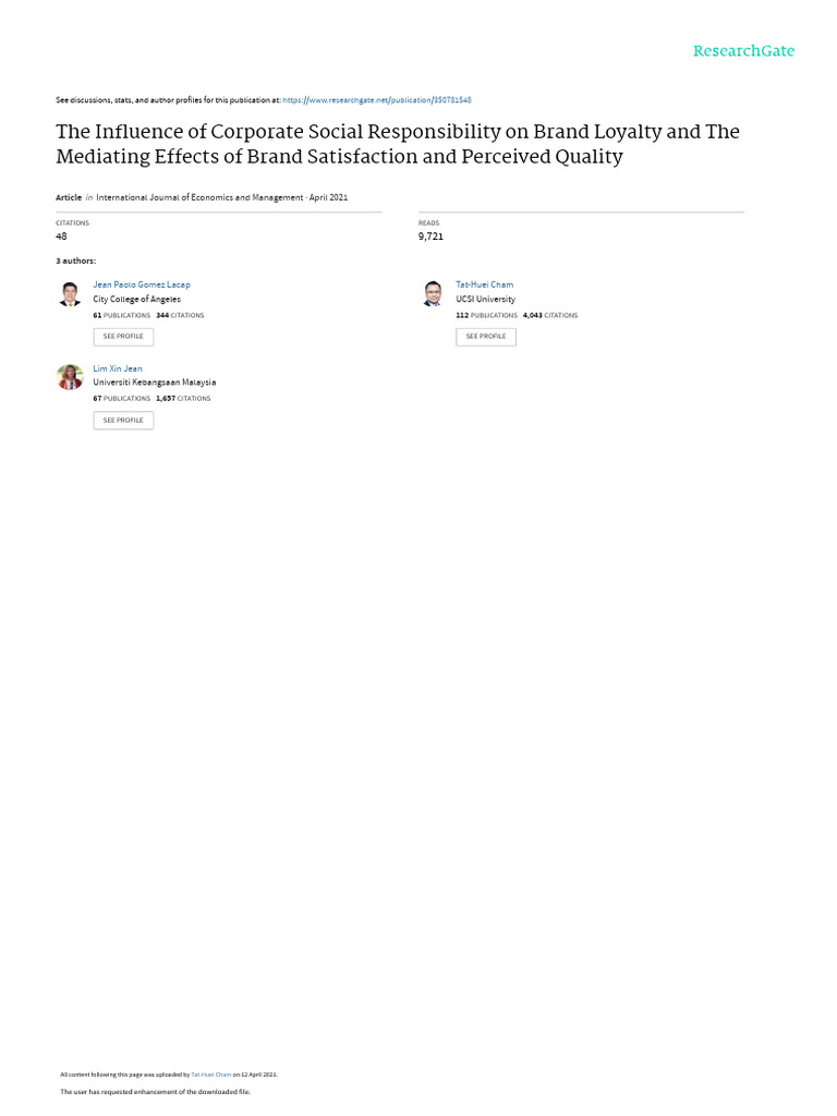 CSR's Impact on Brand Loyalty Insights | PDF | Corporate Social ...