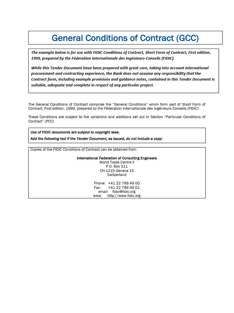 General Conditions of Contract | PDF