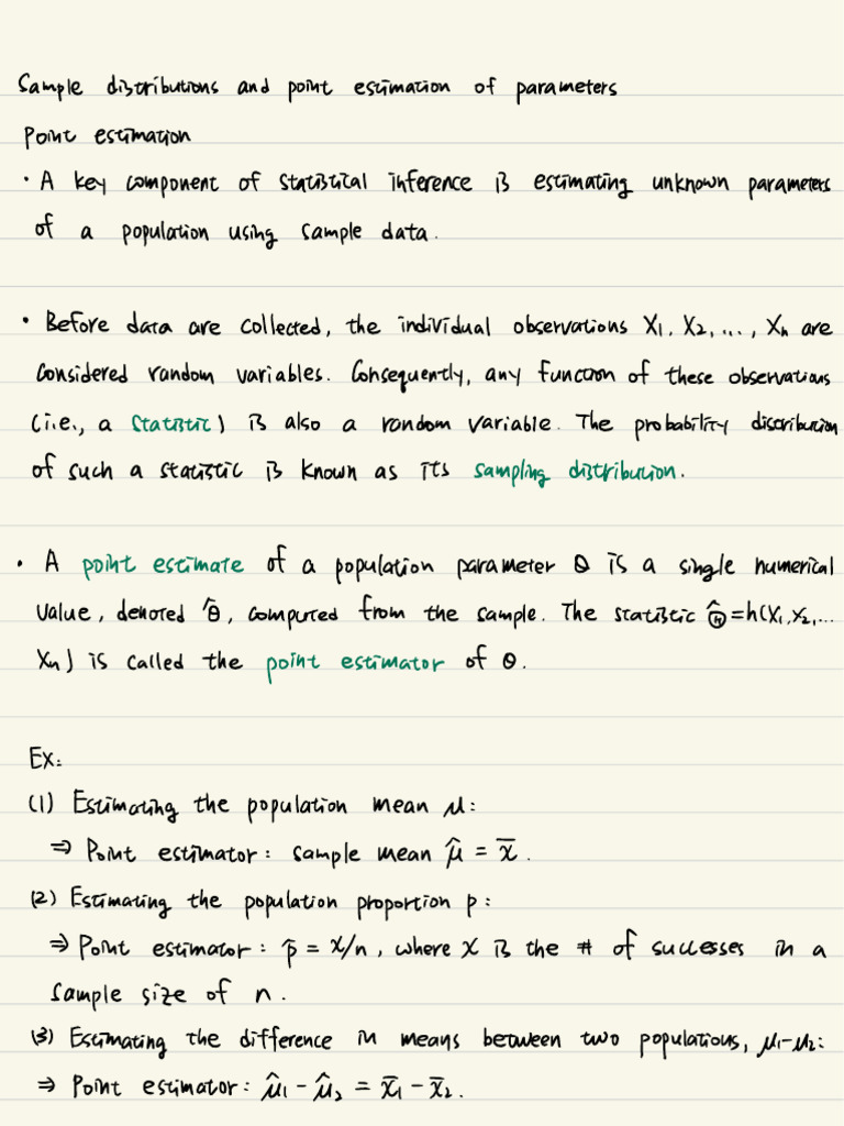Point Estimation and Sampling Distributions | PDF | Estimator | Bias Of ...