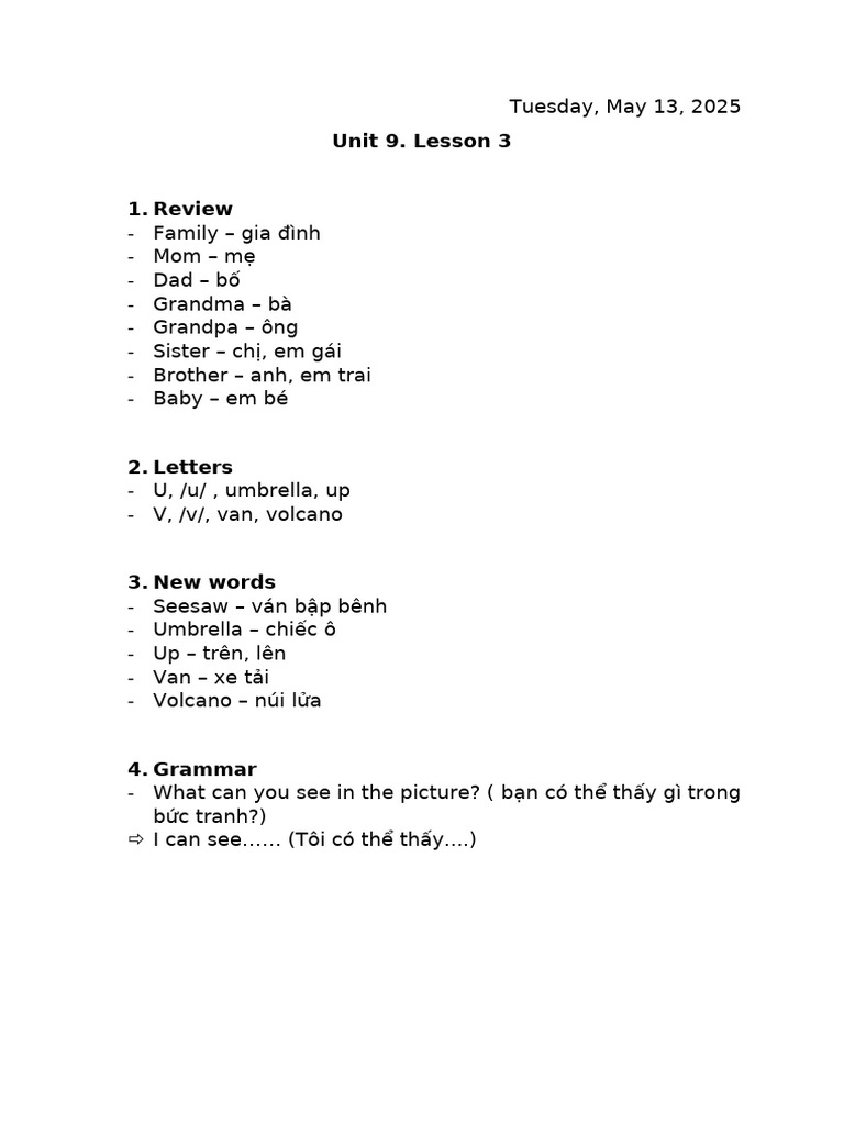 1c. Unit 9. Lesson 3 | PDF