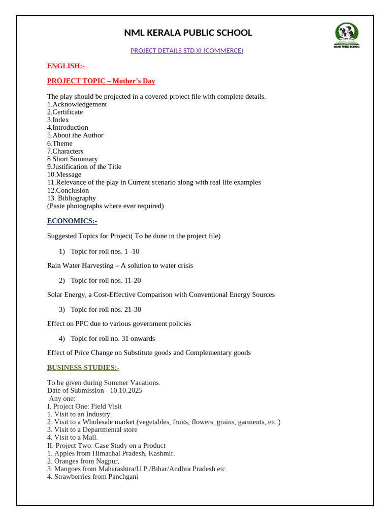 Commerce Project Guidelines for Std XI | PDF | Banks | Economies