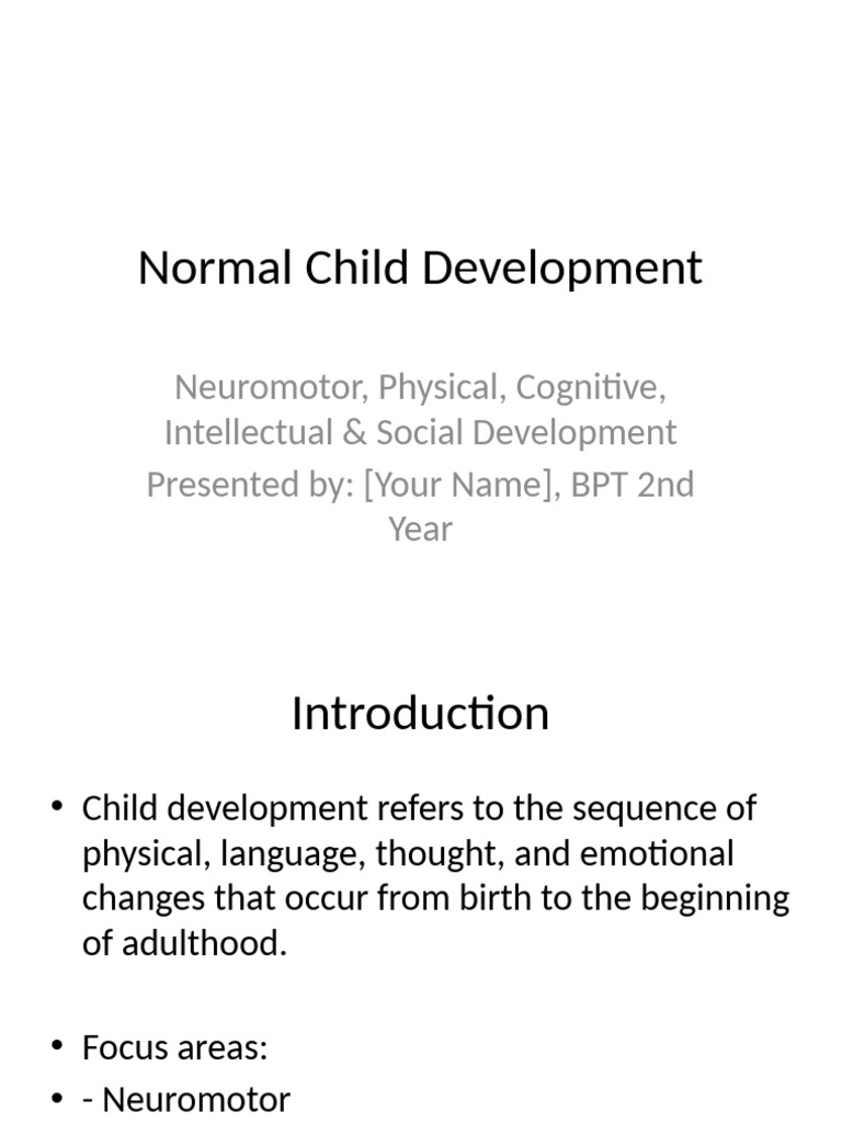 Understanding Normal Child Development | PDF | Child Development ...