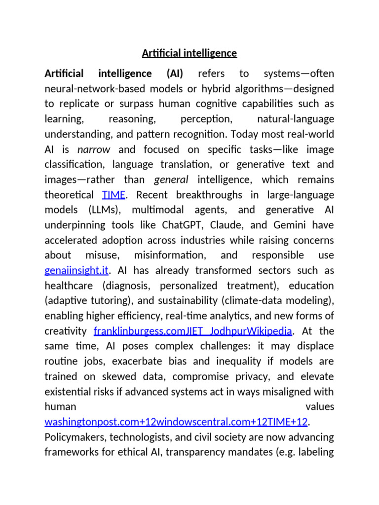 Understanding Artificial Intelligence Today | PDF
