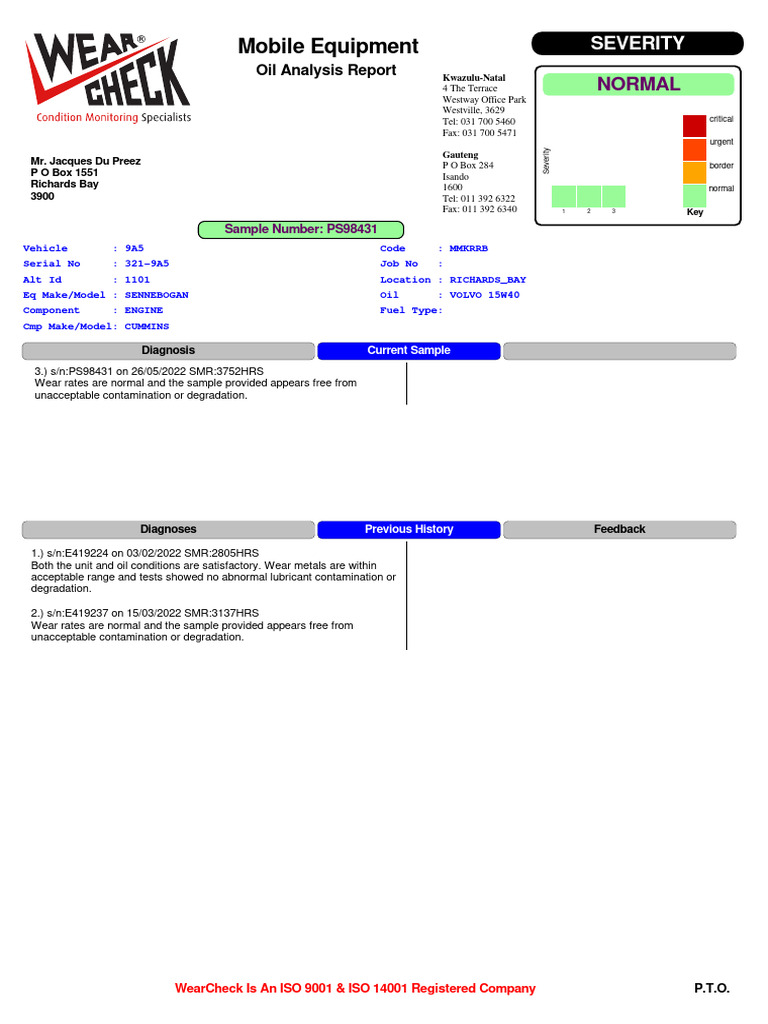 Mobile Equipment: Normal | PDF | Metals | Chemical Elements