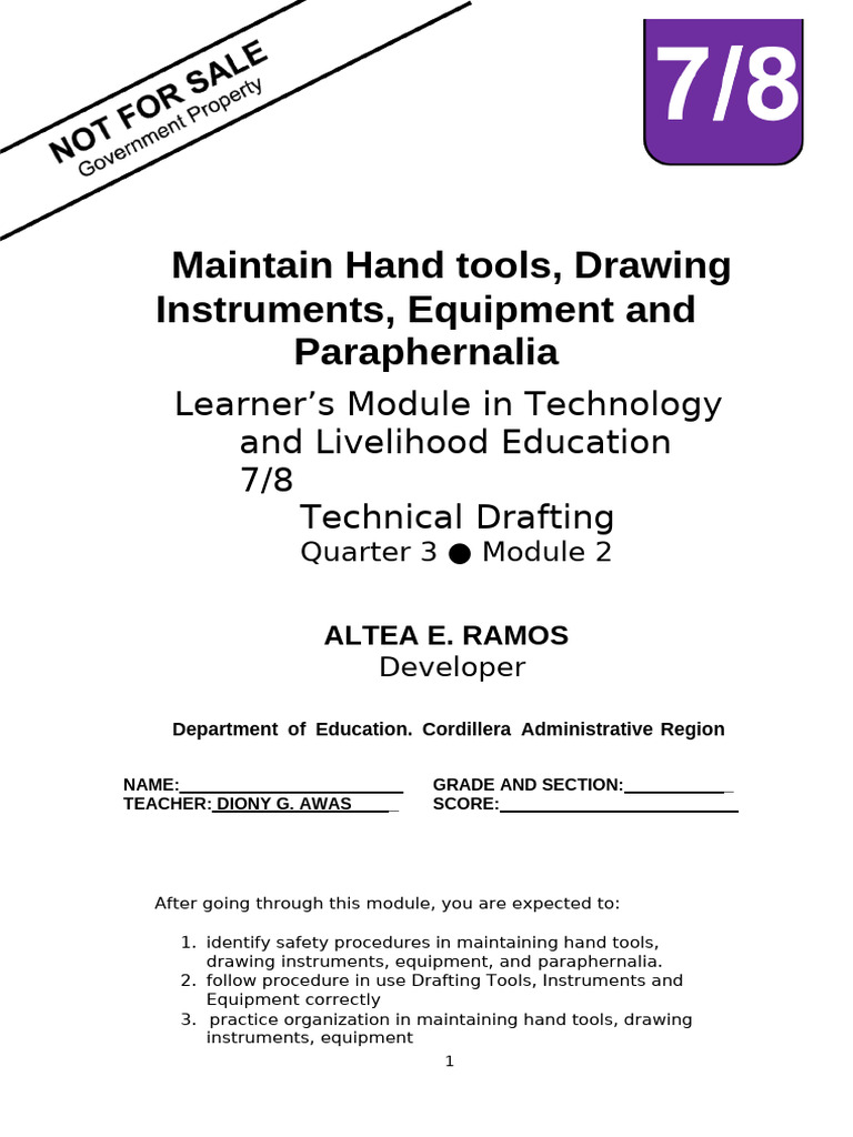 Drafting 8 Week 2 Quarter 3 | PDF | Drawing