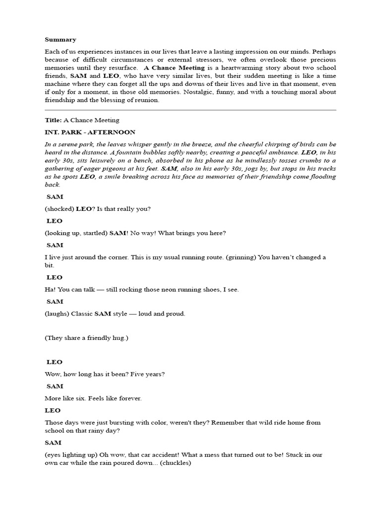 Nostalgic Reunion of Friends | PDF