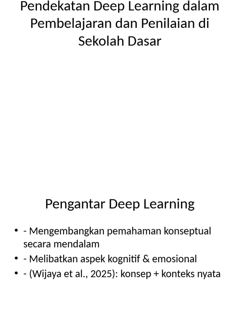 Deep Learning untuk Pendidikan Dasar | PDF