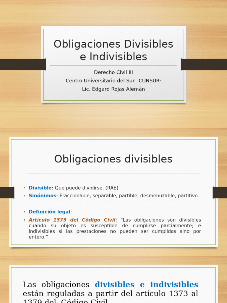 Obligaciones Divisibles e Indivisibles | PDF | Justicia | Crimen y ...