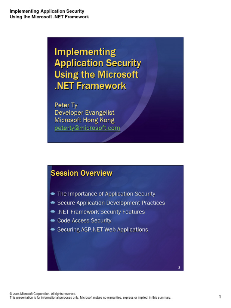 .NET Application Security Implementation | PDF | Malware | Security