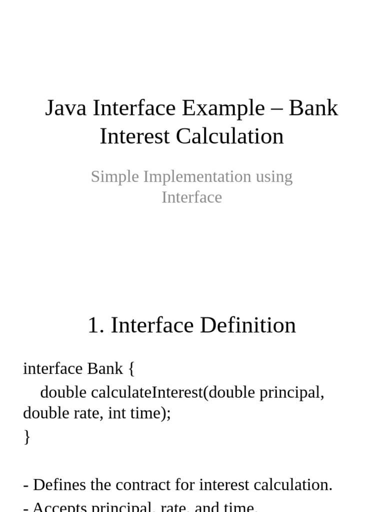 Bank Interface Example | PDF