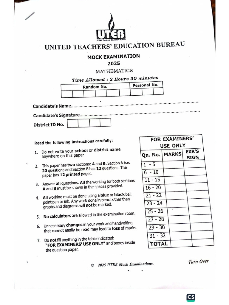 Uteb Mock | PDF