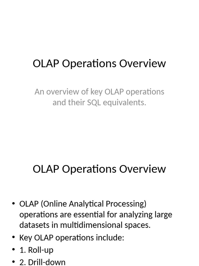 Understanding Drill-Down in OLAP | PDF