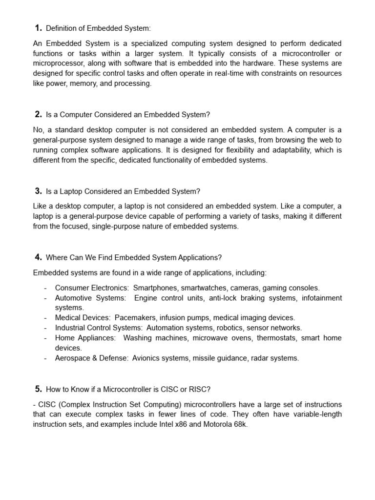 Understanding Embedded Systems Basics | PDF | Pointer (Computer ...