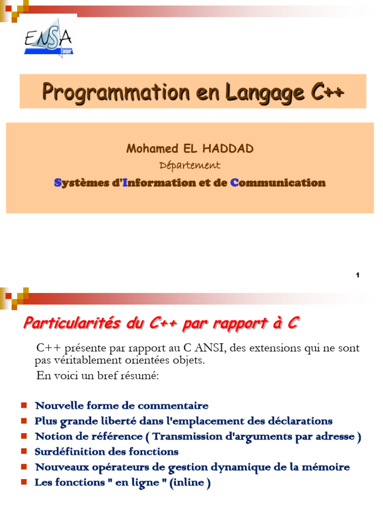 Introduction au C++ et ses spécificités | PDF | C ++ | Pointeur ...