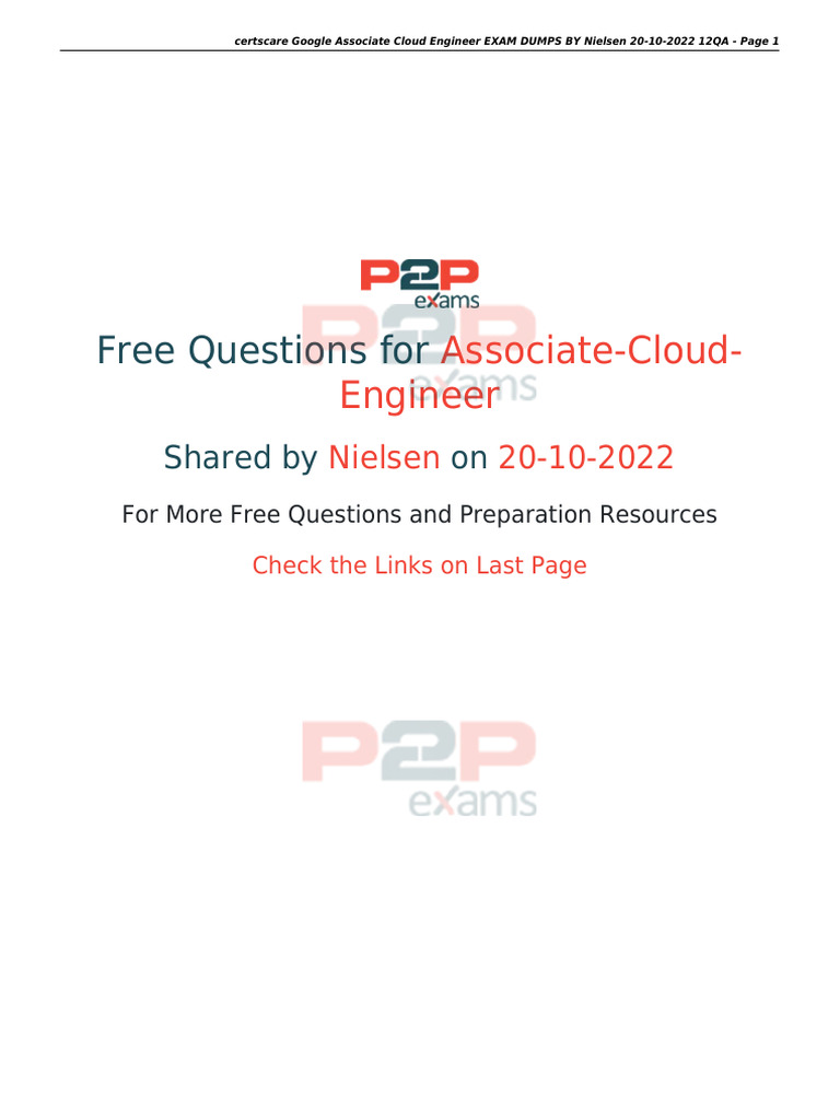 Google Cloud Associate Engineer Exam Dumps | PDF | Cloud Computing ...