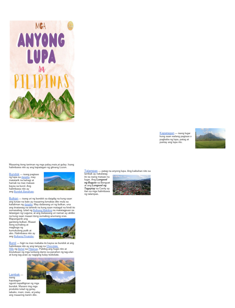 Brochure Anyong Lupa | PDF