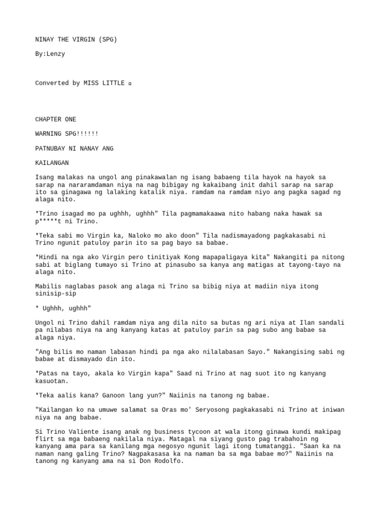 Ninay The Virgin SPG by Lenzy Converted by Miss Little | PDF