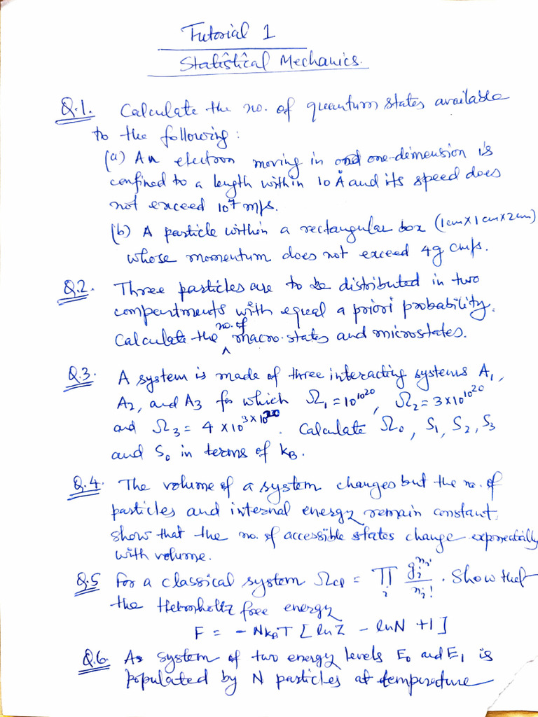Statistical Mechanics and Particle Distribution | PDF