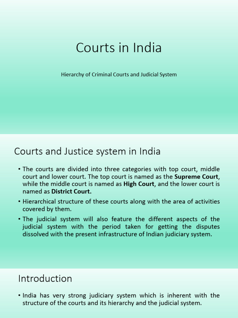 Hierarchy of Indian Courts Explained | PDF | Certiorari | Alternative ...