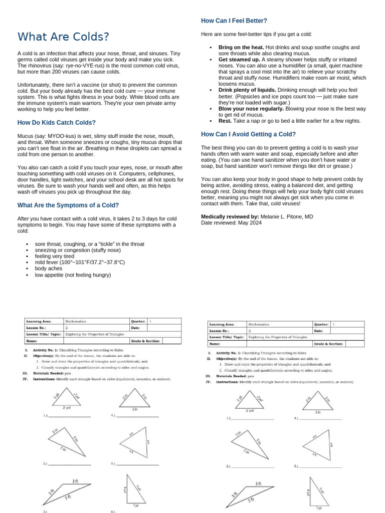 Understanding Colds and Prevention Tips | PDF | Common Cold ...