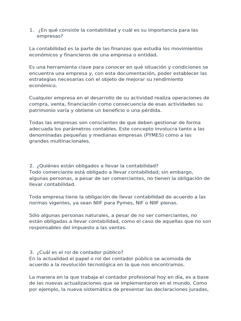 Importancia y Rol de la Contabilidad Empresarial | PDF | Contabilidad ...