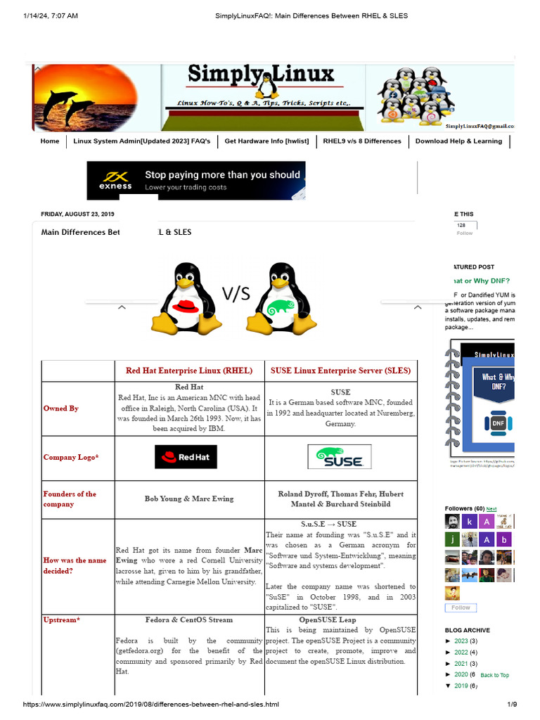 RHEL vs SLES: Key Differences Explained | PDF | Red Hat | Computing