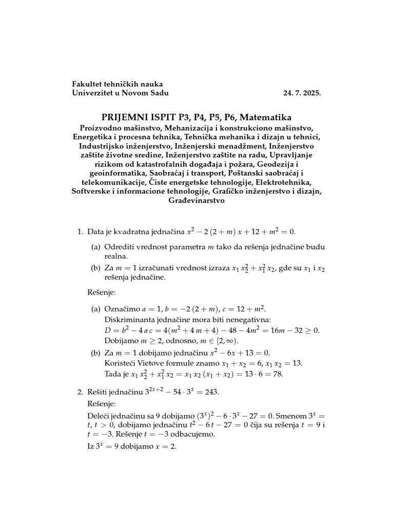 Resenja Testa M3 | PDF