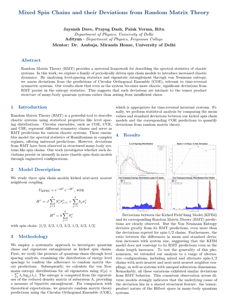 Spin Chains and Random Matrix Deviations | PDF | Quantum Entanglement ...