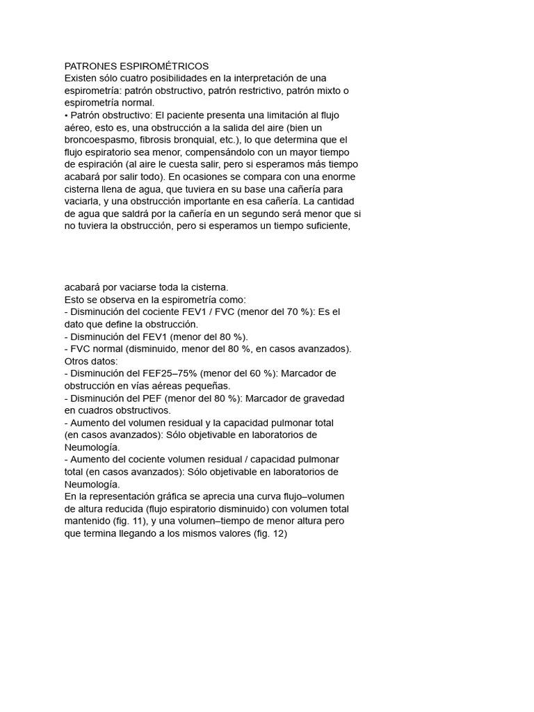 Patrones de Espirometría: Obstructivo y Restrictivo | PDF
