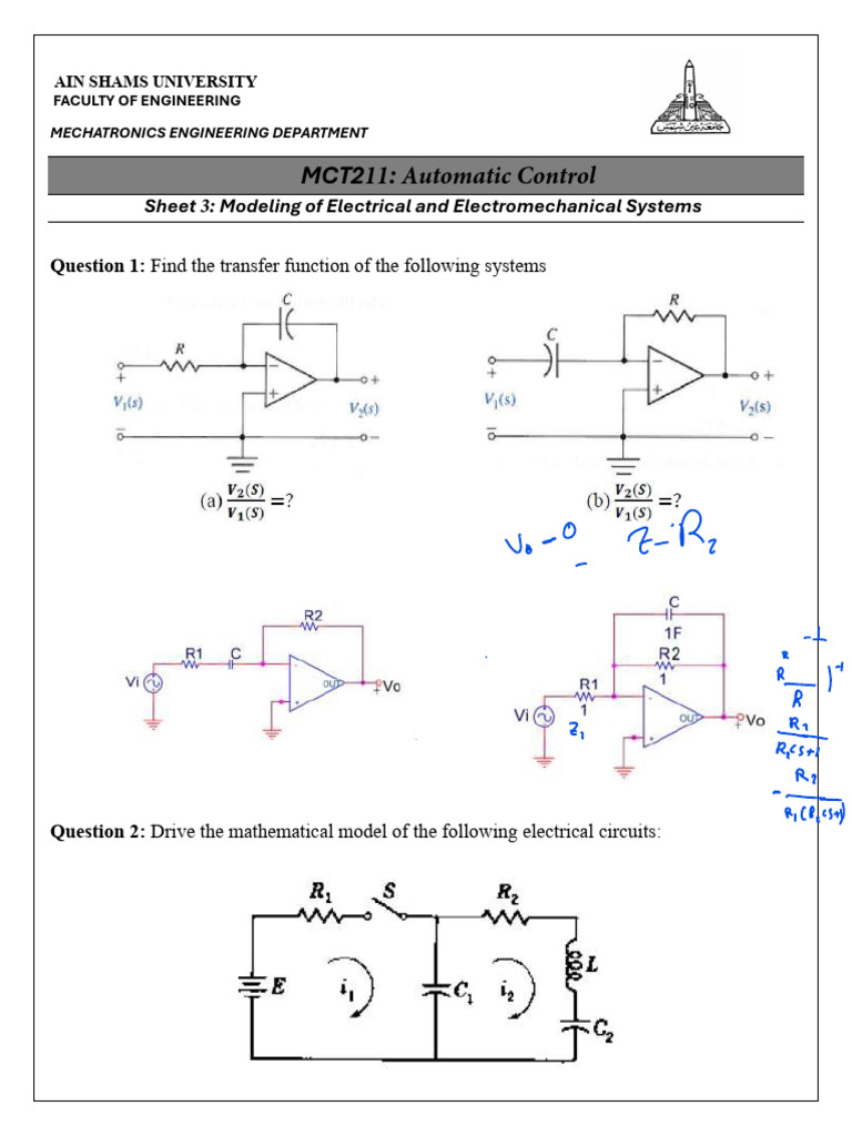 Transfer Function Analysis in Control Systems | PDF
