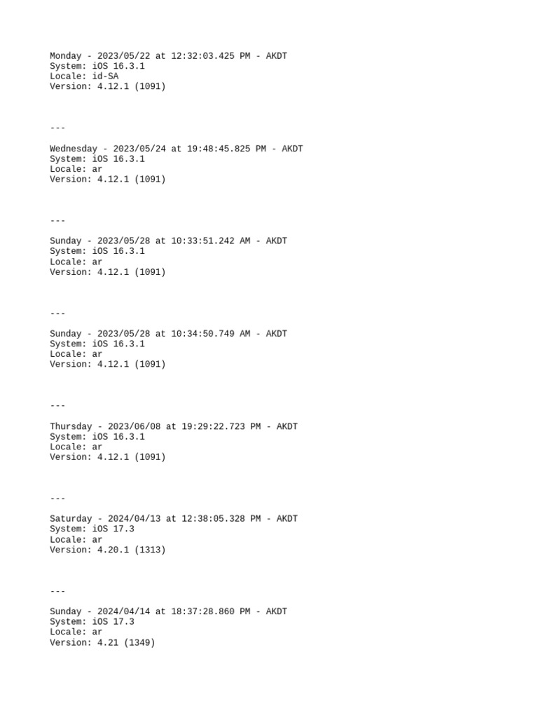 iOS System Logs and Updates Summary | PDF