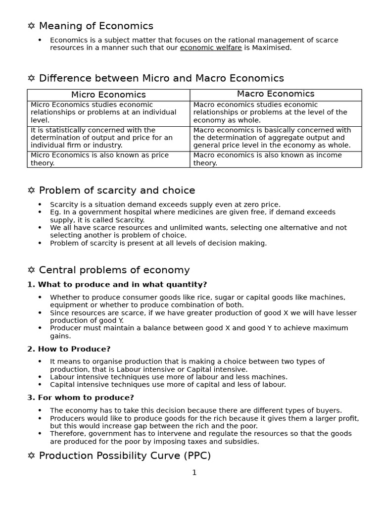Economics: Micro vs Macro Overview | PDF | Economics | Microeconomics