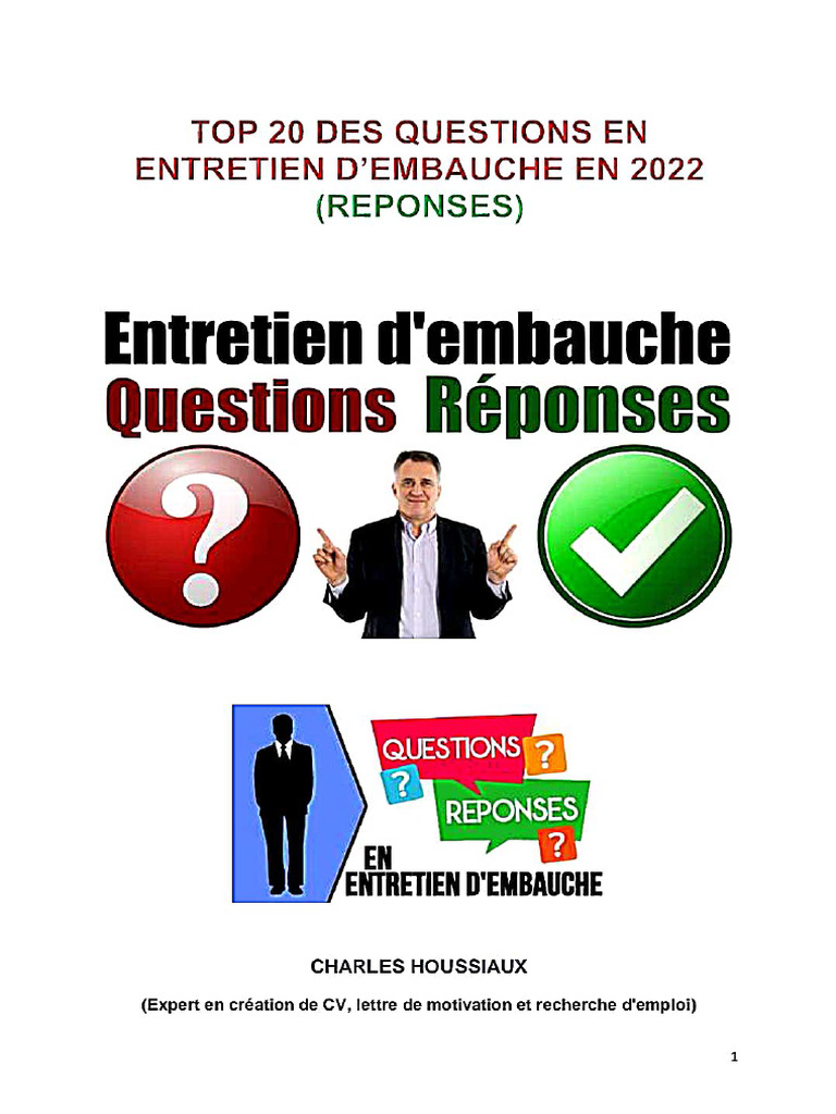 Questions Posées en Entretien D'embauche | PDF
