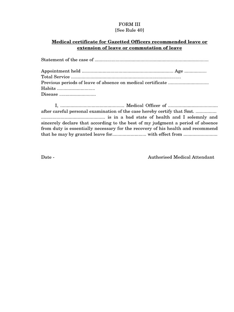 Medical Form No. III and V | PDF | Health Care | Medicine