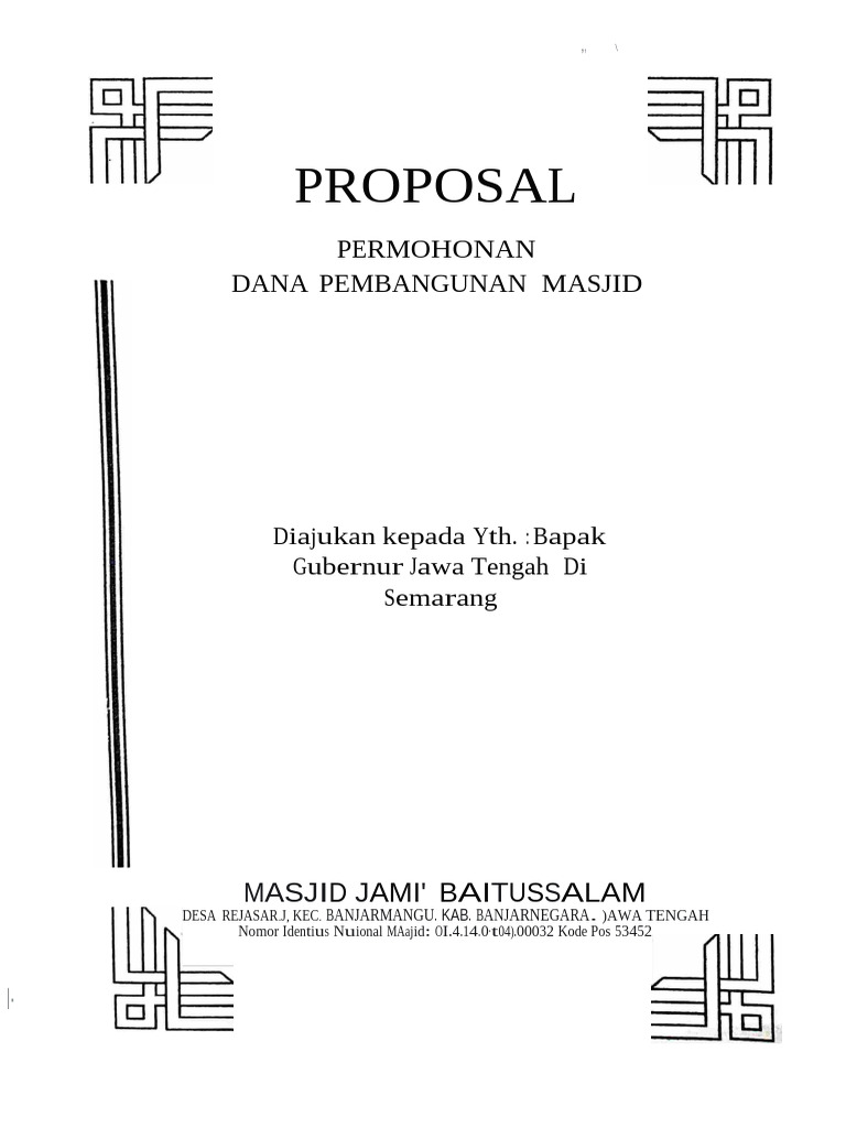 Permohonan Dana Pembangunan Masjid | PDF