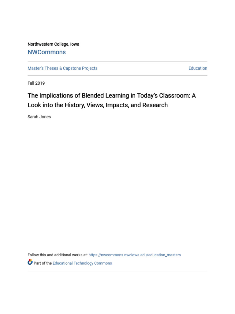 The Implications of Blended Learning in Today - S Classroom - A Look ...