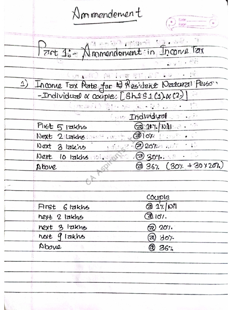Tax Final Revision Note | PDF