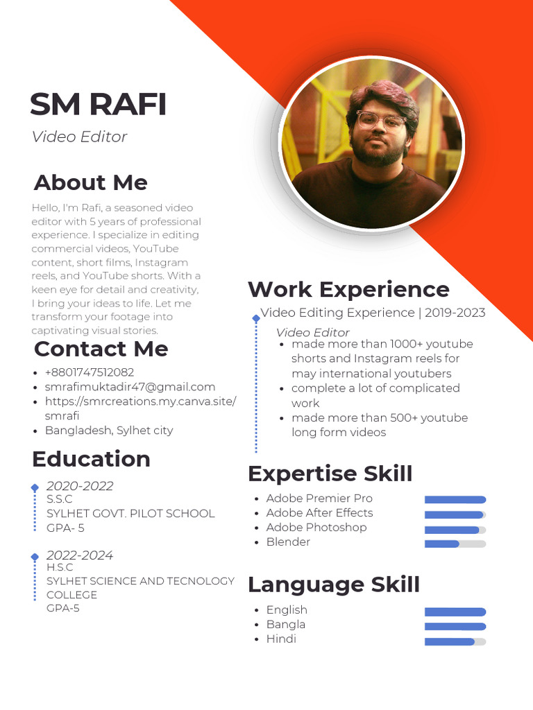 Shah MD Rafi Muktadir CV Resume PDF | PDF