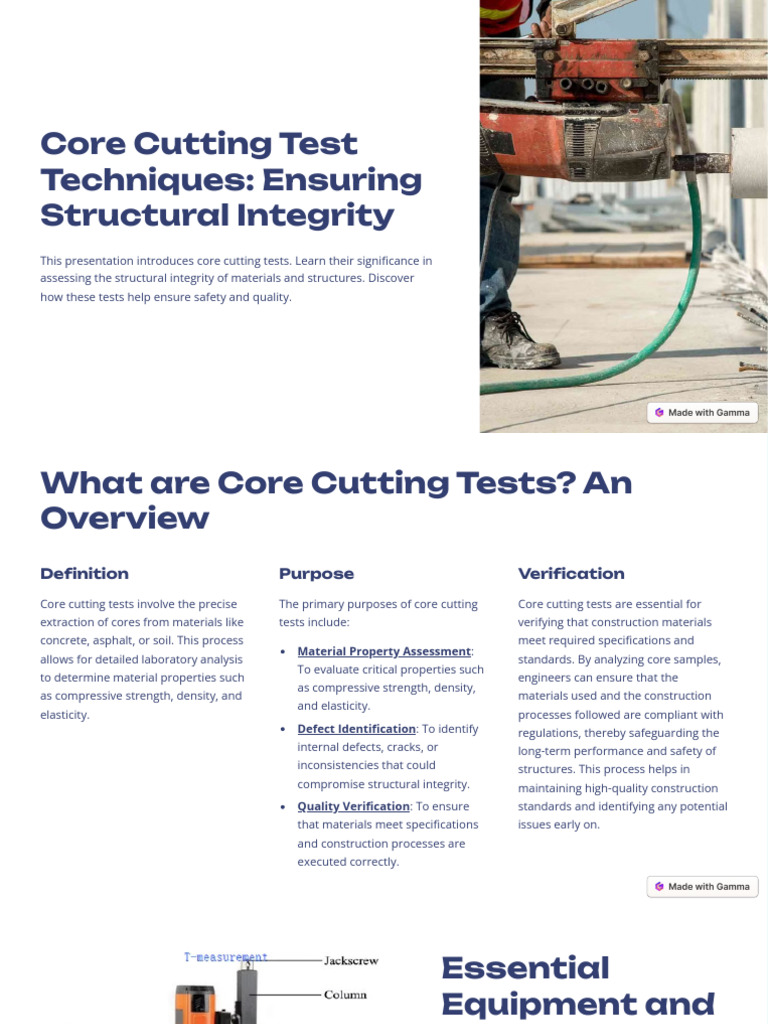 Core Cutting Tests for Structural Integrity | PDF | Concrete ...