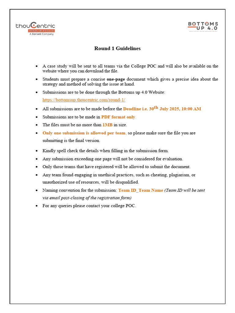 Round 1 Submission Guidelines | PDF