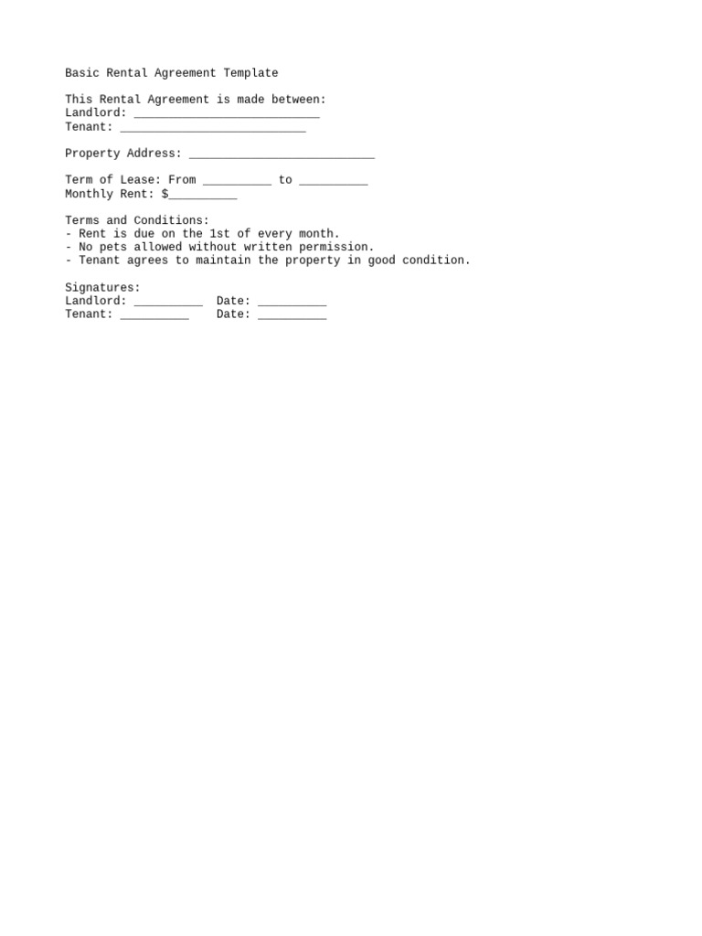 Rental Agreement Template | PDF