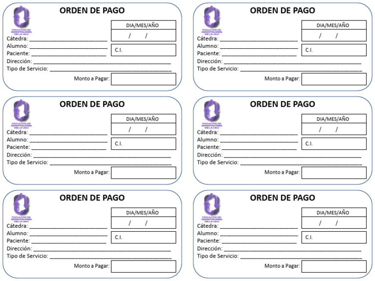 Orden de Pago para Servicios Médicos | PDF