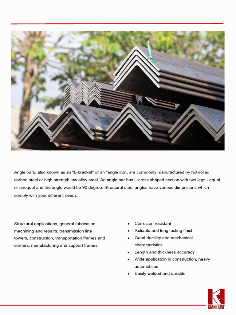 Angle Bars: Specifications & Applications | PDF | Structural Steel | Steel